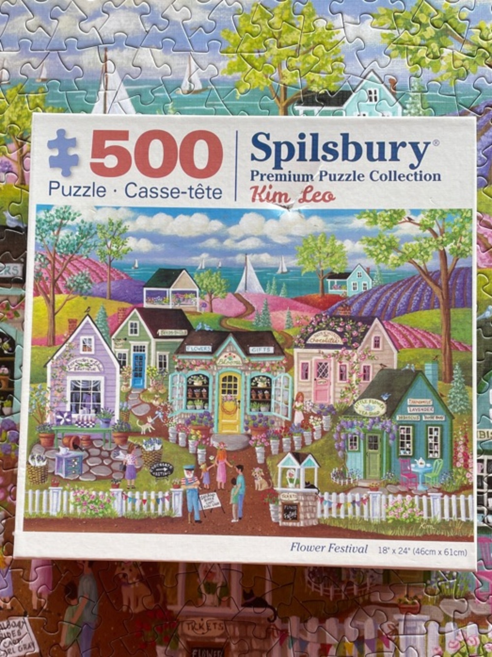 Spilsbury Pastel Village Jigsaw Puzzle - Multi-Color Cottage Scene 500 Pieces